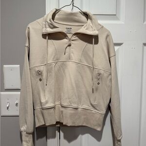 Old Navy Cream Quarter-Zip Hoodie